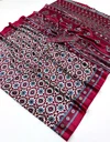 Queen By Rajtex Modal Satin Ajrakh Print Sarees